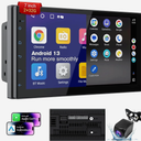 Double Din Car Stereo with 7 Inch HD Touchscreen, Wireless CarPlay & Android
