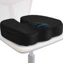 TushGuard Seat Cushion for Office Chair Memory Foam Non-Slip Desk Seat Cushion Back, Coccyx, Sciatica, Tailbone Pain Relief Butt Pillow for Office Chair, Car, Wheelchair, Black (Large)