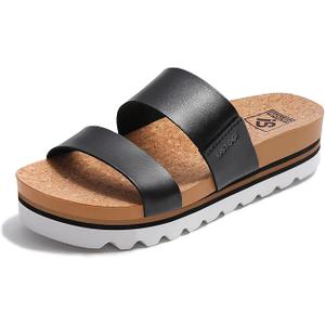 Ustogi Platform Sandals Women Arch Support Beach Slides Orthotic Summer Causal Cork Footbed Adjustable Lightweight Thick Sole Comfortable Fashion Slip on Cushion Cute 2 Strap 9.5