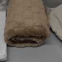 Bedsure California King Comforter Set 5 Pieces - Bed in a Bag with Checkered Throw Blanket and Decorative Pillow, Lightweight Bedding Comforter Sets, All Season Boho Bedding, Linen Beige