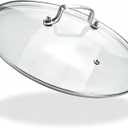 LC LICTOP 12 Inch Pot Lid, Universal Pot and Pan Cover Replacement - Dishwasher Safe, Oven Safe, Tempered Glass Cover with 304 Stainless Steel Edge & 201 Handle for Kitchen