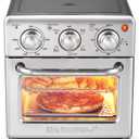 Elite Gourmet EAF0852SS 8.5Qt. Capacity Air Fryer Oven, Air Fry, Broil, Toast, Bake & Broil with Convection, Time and Temperature Controls, 800-Watts, Includes 25 Delicious Recipes, Stainless Steel
