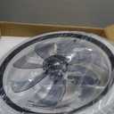 OurEDee 20'' Ceiling Fan with Lights & Remote, Low Profile, 6 Wind Speeds, Dimmable Light, Modern White Flush Mount, Smart for Home (Black+Grey)