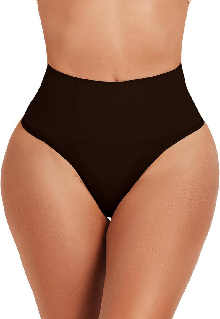Thong Shapewear for Women Tummy Control Underwear Girdle Seamless Body Shaper High Waist Shaping Panties (X-Large, Black)