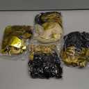 RUBFAC 140pcs Black and Gold Balloons, Black Metallic Gold Confetti Star Latex Balloons 5 10 12 18 Inch for 2026 New Year Graduation Birthday Retirement Wedding Anniversary Party Decorations