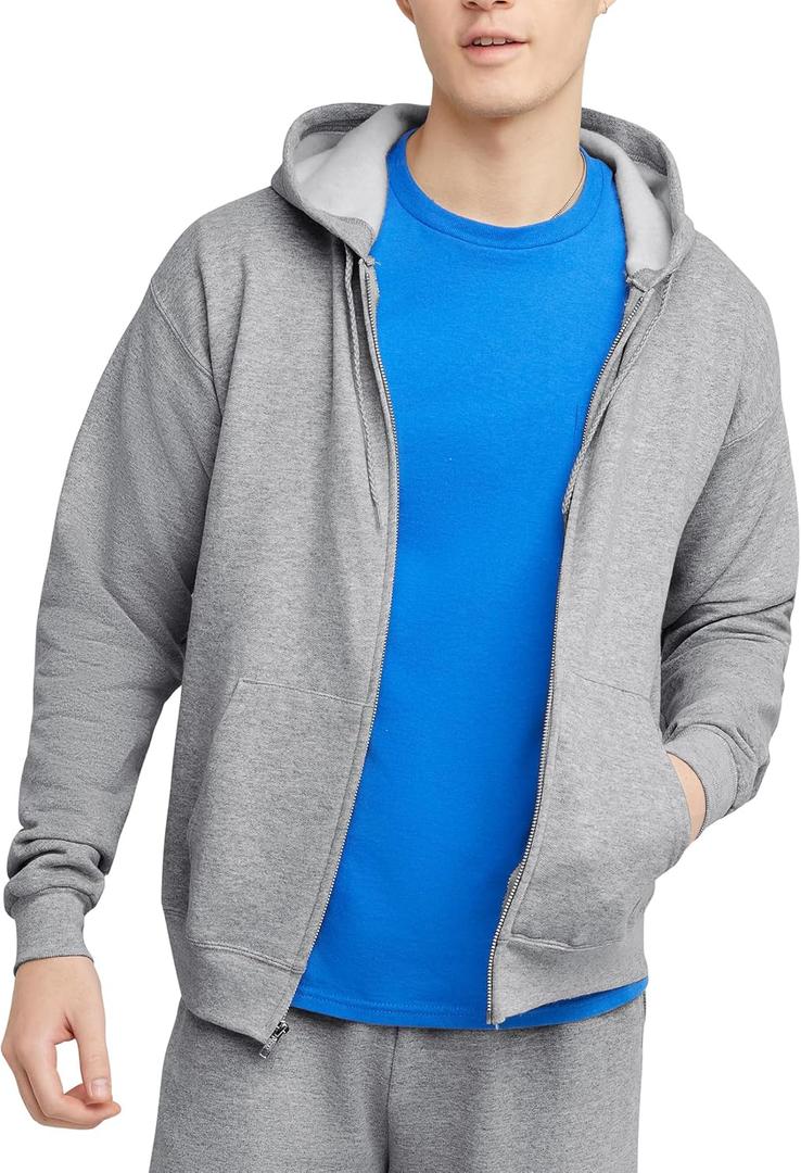 Hanes Men's Zip-up Hoodie, Ecosmart Fleece Full-zip Hoodie for Men, Hooded Sweatshirt (X-Large)