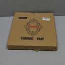 Square Pink Decorative Serving Tray with Handles, Versatile Ottoman Tray for Coffee Table, Entertaining, Outdoor Patio, Living Room, 13”*13”*1.6”