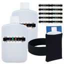 14 Pcs Urine Test Complete Kit Includes 2 White Portable Empty Bottles, Thermal Preservation Gel Bag, 10 Adhesive Temperature Test Strips, Neoprene Bag and Hi-Stretch Hidden Leg Straps, Urine Bottle