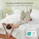 Bedsure Comforter Set Queen Size - GentleSoft 3 Pieces Double-Side Fleece Fluffy Bright White Comforter Set, Cozy Striped Room Decor Aesthetic, Luxury Bedding Queen Size, 2 Pillowcases, 90x90 Inches