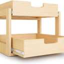 Pull Out Cabinet Organizer, 26''W21''D16''H Soft Close Slide Out Wooden Pull out Drawers, Double Tier Slide out Wood Cabinet Organizer, for Base Cabinet Organization in Kitchen, Pantry, Bathroom (Two Layer)