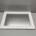 Rattan Trim Wall Mirror, 18" x1.25" x 23.75" , White