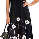 Women's Sexy Summer Sundress Maxi Dresses Plus Size Loose Butterfly Printed Colorful Adjustable African Dress with Pockets (3XL)