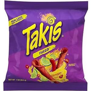 DRINKOLIN Takis Fuego Tortilla Chips, 1oz Pouches, Pack of 40 Perfect Snack BB 1/15/26 DRINKOLIN Takis Fuego Tortilla Chips, 1oz Pouches, Pack of 40 Perfect Snack BB 1/15/26