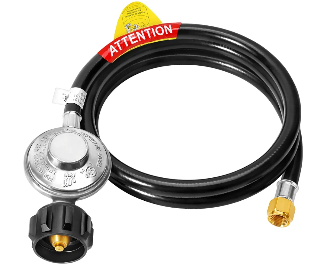 5 FT Propane Regulator with Hose, Grill Regulator Hose for Weber Gas Grill, Blackstone 28/36 inch Grill, Fire Pits, Heater and Most LP Gas Grill
