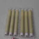 GenSwin Flameless Ivory Taper Candles Flickering with 10-Key Remote, Battery Operated Led Warm 3D Wick Light Window Candles Real Wax Pack of 6, Christmas Home Wedding Decor (0.78 X 9.64 Inch)