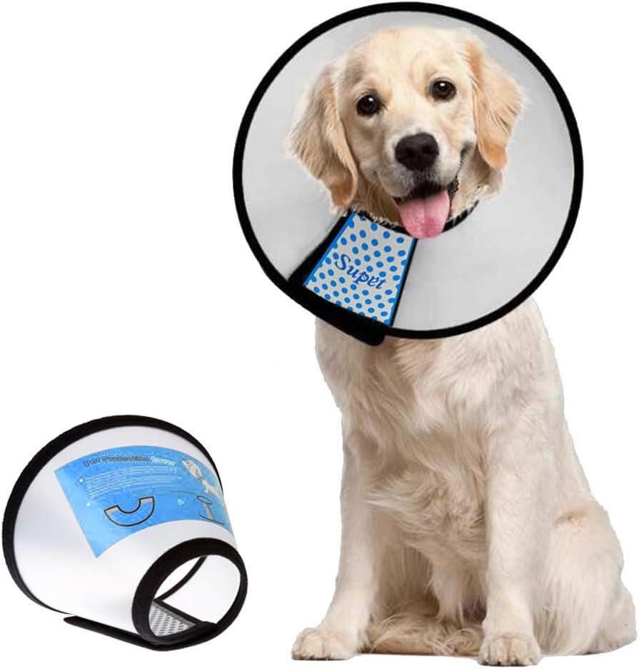 Supet Dog Cone Collar Adjustable After Surgery, Comfortable Pet Recovery Collar & Cone for Large Medium Small Dogs, Elizabethan Dog Neck Collar Plastic Practical (M(Neck: 11.5~14.5"), White)