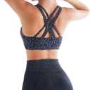 RUNNING GIRL Sports Bra for Women High Support, Criss-Cross Back Padded Strappy Sports Bras Yoga Bra with Removable Cups (X-Large, A-leopard Print)