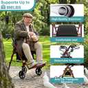 2-in-1 Rollator Walker for Seniors with Seat for Travel Transport Use
Rolling Walker Transport Chair Combo with 8'' Wheels, 300 LBS Foldable Walking Aid with Storage Bag, Adjustable Handles, Red