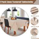 Fitable Faux Linen Beige Tablecloths 2 Pack, Faux Burlap Fabric Table Clothes for Rectangle Tables, Rustic Wrinkle-Proof Table Covers for Kitchen Dining, Party, Farmhouse, Baby Shower (54 x 78 Inch)