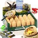 24 Dinosaur Eggs Dig Kit Toys for Kids, Dinosaur Eggs Excavation Kit with Magnifier, Easter Basket Stuffers, Science STEM Birthday Party Favors Gifts for Boys Girls Age 3 4 5 6 7 8 9 10 + Years Old