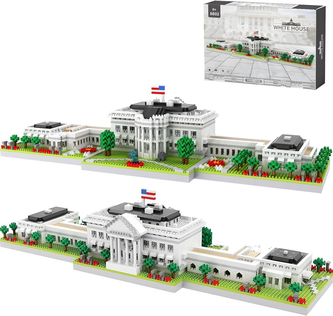 CAXIMSY White House Model Micro Mini Building Block Sets for Adults Architecture Landmark Series Kit Toy Gift for Kids 3000 Pieces