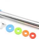 Rolling Pin and Silicone Baking Pastry Mat Set, Stainless Steel Dough Roller with Adjustable Thickness Rings, for Pizza, Pie, Pastries, Pasta, Cookies (Black)