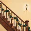 Zhengmy 24 Pcs Long Velvet Bows Glitter Christmas Ornaments Vintage Large Velvet Glitter Christmas Swag Staircase Wreath Tree Topper Bows Large Bow for Outdoor, 6.3 x 12 Inch(Orange)