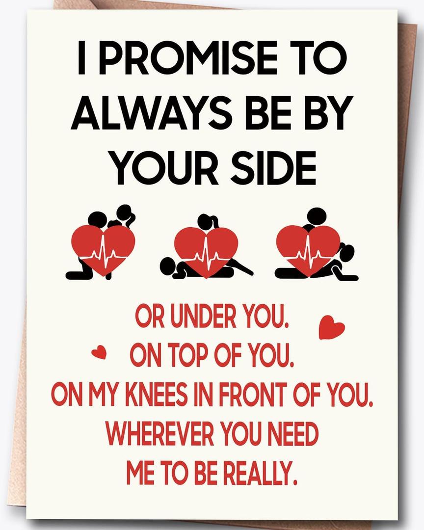 8 x Funny Valentines Day Card for Wife & Husband & Boyfriend & Girlfriend, Valentine's Day Decorations, Valentine's Day Gift, Greeting Card=7in x 5in(Folded), Envelope = 7.5in x 5.5in