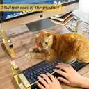 Keyboard Cat Protector - 20" Large Monitor Stand 2 in 1 Clear Acrylic Keyboard Cover Long Acrylic Monitor Stand Keyboard Protective Cover