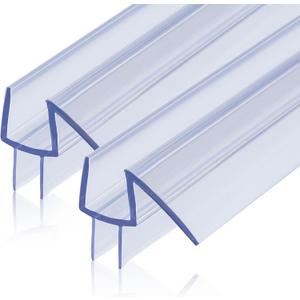 2-Pack ShowerDoor Bottom Seal 3/8" x 36" Polycarbonate Frameless Ultra Clear Shower Door Seal Strip for Glass Doors Stop Leaks and Create a Water Barrier Replacement Shower Cubicle