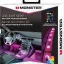Monster 6.5ft Multicolor LED Light Strip, Create Customizable Color Lighting, Works In Any Space: Kitchen, Behind Device Monitors, Bedrooms, Offices, Car Interior, Flash Modes, 6ft USB Cable Included 