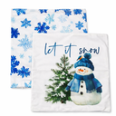 Let It Snow Winter Snowman Throw Pillow Covers 18x18 inch Set of 2