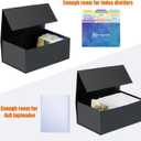 4X6 Index Card Holder, Index Card Storage Box 4 x 6 Inches, Fits 2400 Flash Cards - 2 Pack, Black