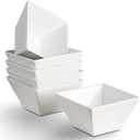 Porcelain Small Serving Bowls Set of 6, 13 Oz Square Cereal Bowls, 4.6" White Ceramic Dessert Bowls for Salad, Dip, Soup, Snack, Fruits, Small Portions, Dishwasher & Microwave Safe