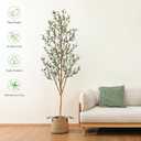Kazeila Artificial Olive Tree 7FT Tall Faux Silk Plant for Home Office Decor Indoor Fake Potted Tree with Wood Branches and Fruits