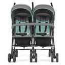 Dream On Me Volgo Twin Baby Stroller, Lightweight Side-by-Side Double Umbrella Stroller with Adjustable Canopy, 5-Point Harness, Storage Basket & Travel-Friendly Fold Mint