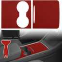 Tinlucys Center Console Red Wrap Designed for 2021-2024 Tesla Model 3/Y,Model 3/Y Interior Red Console Cover Accessories