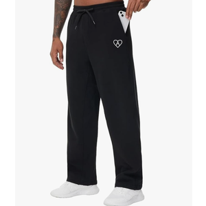 Men's Cotton Sweatpants Baggy Fleece Workout Sweatpants with Pockets Drawstring Lounge Athletic Running Pants L
