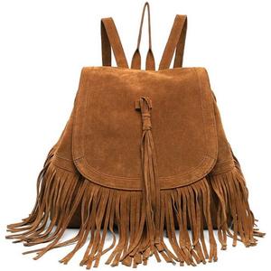 Women Backpack Purse Suede Fringed Tassel Shoulder Bag Fashion PU Leather Travel Bag Daypacks Purse