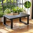 Bamboo Bathroom Toilet Potty Stool, Black, 2 inches x 17.5 inches x 13.2 inches