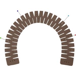 2 x Silicone Hemmer Sewing Tool with 50pc Colorful Tacks - Heat-Resistant Hemming Ruler with Marking Holes - Flexible Edge Guide for Shirt Tails, Quilting, Iron, DIY Fabric Kit(Brown)