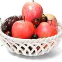 Ceramic Fruit Bowl, Decorative Fruit Basket with Holes, 9.7'' Large Fruit Vegetable Holder Serving Bowl for Kitchen Table Countertop