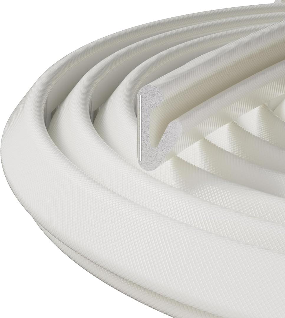 33ft V-Shape Weather Stripping Door Seal Strip for Door Frame,Self-Adhesive Door Gap Filler for Winter Insulation,Foam Soundproofing Weatherstripping for Window Draft Stopper Light Blocker,White