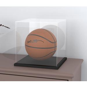 Clear Acrylic Display Case with Black Velvet Base, Dust-Proof Acrylic Showcase, Cube Counter-Tops Box for Large Collectibles (11x11x11 inch)