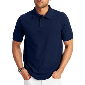 Hanes Mens X-Temp Short Sleeve Polo Shirt, Midweight Men's Shirt (Navy) S
