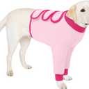 AOFITEE Dog Recovery Suit for Front Legs, Breathable Leg Sleeve Right Left Thigh, Anti-Licking Wounds Sleeves Dog Elbow Brace Protector, Leg Cover for Joint Pain Great Cone Alternative Pink L (L(Chest Girth:21.6-25.6))