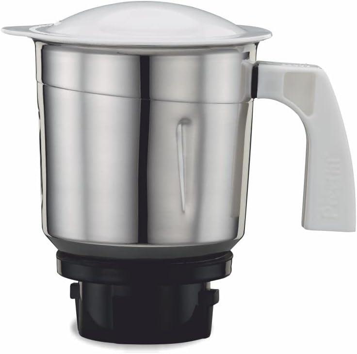 Preethi Medium Mixer Jar for Eco Twin, Eco Plus, Nitro and Blue Leaf, 1-Liter, Silver