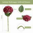 Artificial Hydrangea Flowers, 4PCS Real Touch Faux Hydrangea Stems, Latex Realistic Floral Arrangement for Home Decor, Wedding Table Centerpiece, Elegant Party Decoration, Red