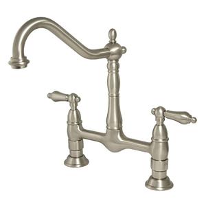 Kingston KS1171AL Heritage Bridge Kitchen Faucet, Polished Chrome