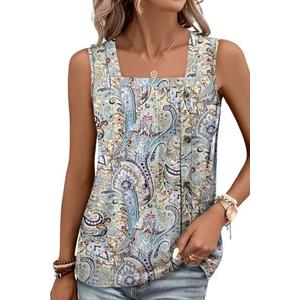 KISSMODA Womens Tops for Summer Women Sleeveless Tank Tops Loose Fit Casual Shirt Dressy Blouse, Size M